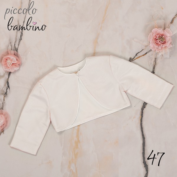 Piccolo Bambino Βαπτιστικό Μπολερό για Κορίτσι 391-47 λευκό