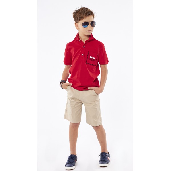 Hashtag Polo Μπλούζα για Αγόρι t-shirt 238717 No 6-16 κόκκινη