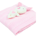 Εβίτα & Hashtag Mini Πλεκτή Κουβέρτα με Κουνελάκι Αγκαλιάς Για Κορίτσι K-400 Ροζ
