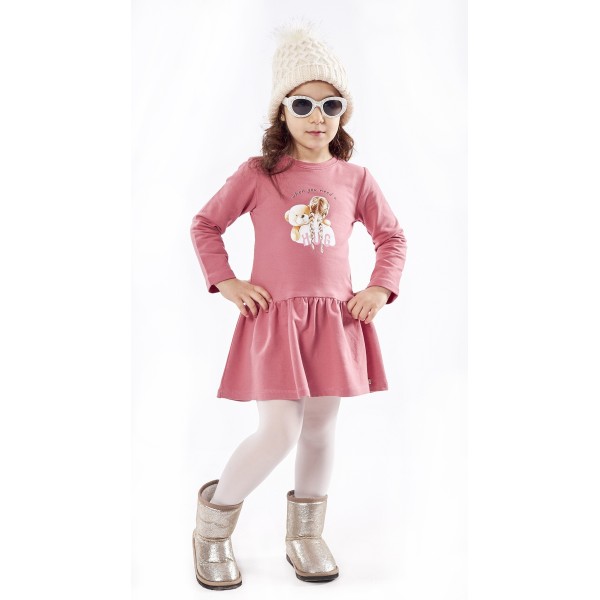 Εβίτα Μακρυμάνικο Φόρεμα για Κορίτσι 227212 Νο 1-6 Σάπιο Μήλο