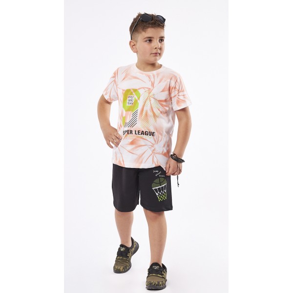 Hashtag Σετ Βερμούδα με T-Shirt για αγόρι 238815 Νο 1-6 πορτοκαλί
