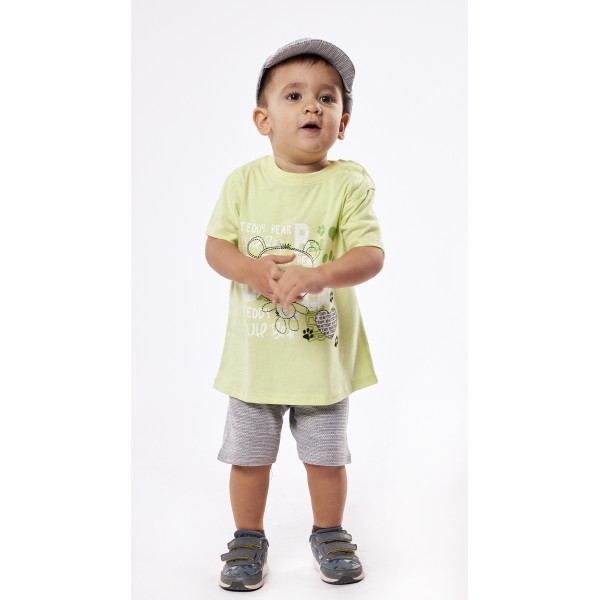 Hashtag Σετ Βερμούδα με T-Shirt για αγόρι 238611 Νο 6-18 μηνών λαχανί