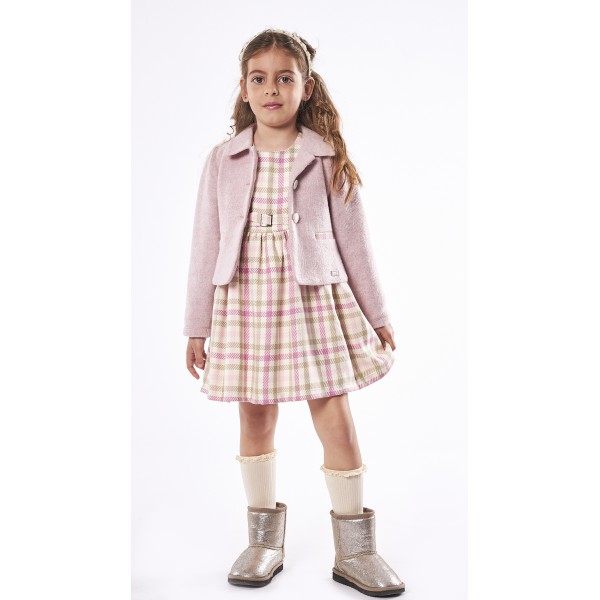 Εβίτα Φόρεμα για κορίτσι με παλτό 239204 Νο 1-6 Ροζ
