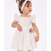 Εβίτα φόρεμα για κορίτσι με κορδέλα 238504 Νο 6-24 μηνών Λευκό
