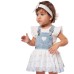 Εβίτα σετ σαλοπέτα φόρεμα για κορίτσι 238509 Νο 6-24 Λευκό