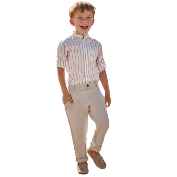  Μayoral παντελόνι μακρύ λοξότσεπο tailoring από βαμβάκι για αγόρι 03514-083 Νο 2-9 ετών εκρού