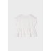 Μayoral Μπλούζα κοντομάνικη από βιώσιμο βαμβάκι με κεντήματα κορίτσι 03059-032 2-9 λευκή