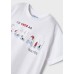 Mayoral  μπλούζα με στάμπα από βιώσιμο βαμβάκι για αγόρι 03019-019  Νο 2-9 λευκό