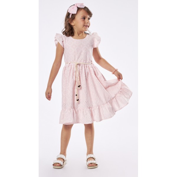 Εβίτα Φόρεμα για Κορίτσι με ζώνη 238222 Νο 1-6 Ροζ