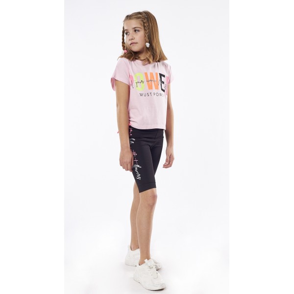 Εβίτα Σετ Ποδηλατικό Κολάν για Κορίτσι t-shirt 238092 No 6-16 Ροζ