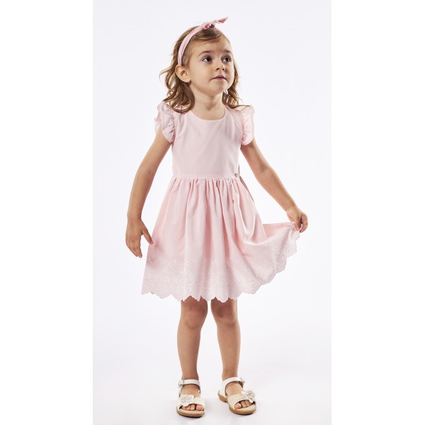 Εβίτα Φόρεμα για Κορίτσι με κορδέλα 238502 Νο 6-24 μηνών Ροζ