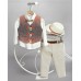 2605-1 Καμπαρντίνα παντελόνι, βαμβακερό πουκάμισο και λινό γιλέκο