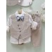 Βαπτιστικό κοστούμι για αγόρι Puppet Aslanis με γιλέκο εκρού μπεζ ΑΣ41