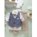 Βαπτιστικό κοστούμι για αγόρι Puppet Aslanis με γιλέκο σιέλ μπέζ ΑΣ43