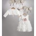 New Life εκρού φόρεμα από πουά τούλι στολισμένο με τούλινα λουλούδια 2826-2