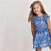 03937-054 No 2-9 ετών Φόρεμα μπλε -ρουά γάζα σταμπωτή κορίτσι Mayoral