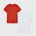 06076-038 No 10-18 ετών Σετ 2 μπλούζες κόκκινο κοντομάνικες σχέδιο και ρίγες αγόρι Mayoral
