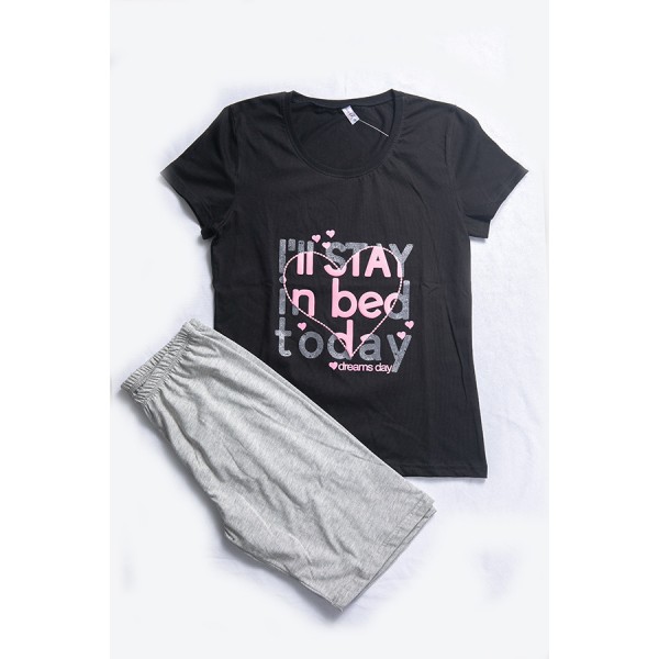 201004 No S,M,L,XL ΠΥΤΖΑΜΑ ΕΦΗΒΙΚΗ ''STAY IN BED TODAY'' ΚΟΡΙΤΣΙ  JOYCE