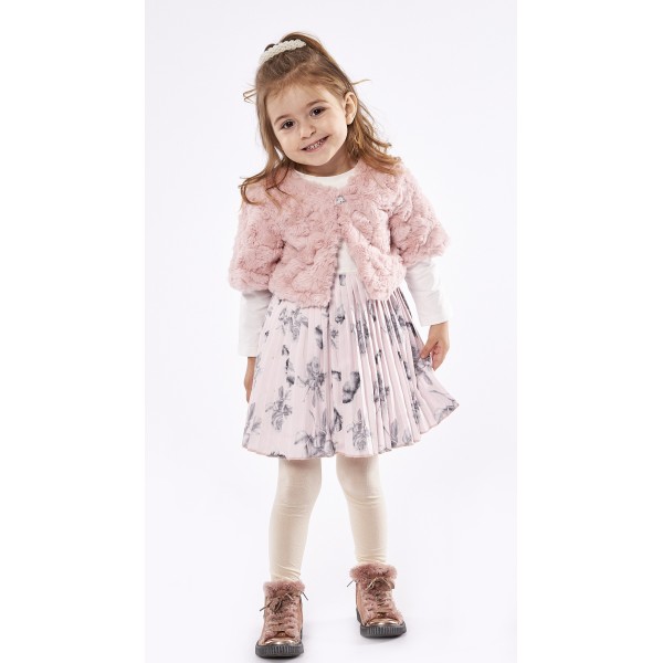 Εβίτα Φόρεμα με Μπολερό Για Κορίτσι 239523 Νο 6-24 Μηνών Φλοράλ Ροζ