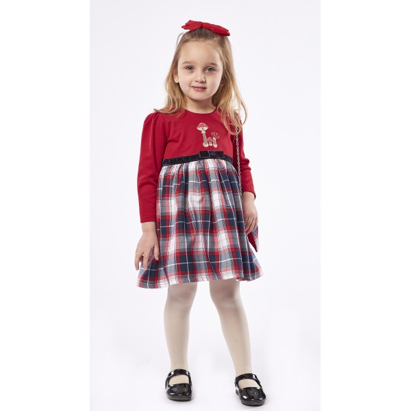 Εβίτα Παιδικό Μακρυμάνικο Φορεματάκι για Κορίτσι 239245 Νο 1-6 Κόκκινο 